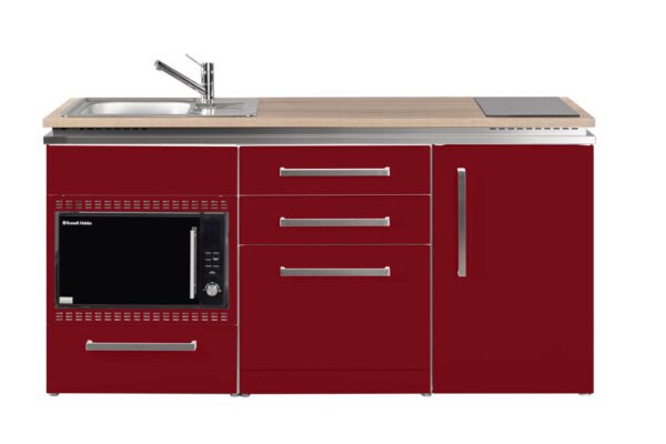 Luxe en compacte RVS keuken 170 cm met koelkast | D1700 Kitchen at Work