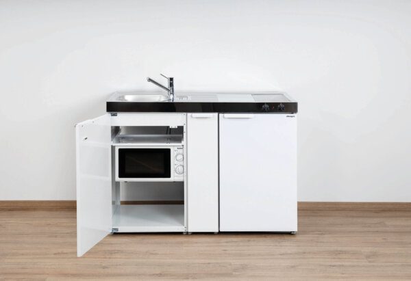 De ideale kleine keuken, compacte RVS (mini) keuken K1200 van Kitchen at Work | Steel-lijn Kitchen at Work
