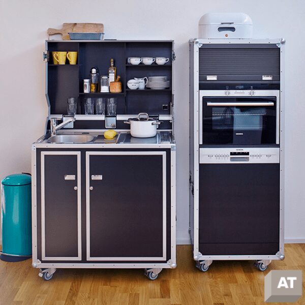 Verrijdbare bijzetkeuken met apparatuur | Compact Case keukenkast 45 cm Kitchen at Work