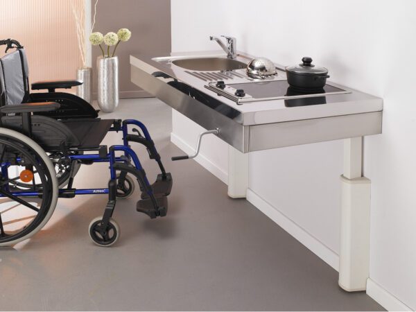 Handmatig verstelbaar werkblad 120 cm - Hoog-laag keuken voor mindervaliden Kitchen at Work