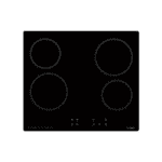 Een zwarte Inbouw keramische kookplaat EKC601-2.2 op een witte achtergrond in een keuken.